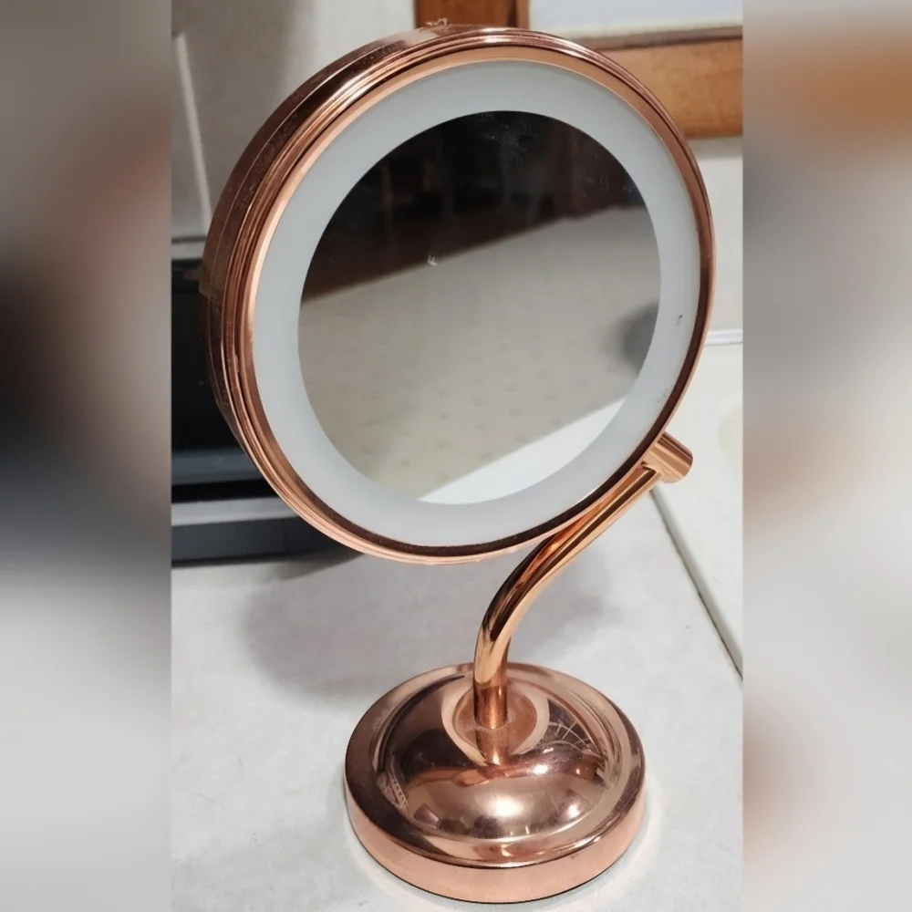 Conair LED Lighted Vanity Makeup Mirror, 1x/5x Magnification, Rose Gold